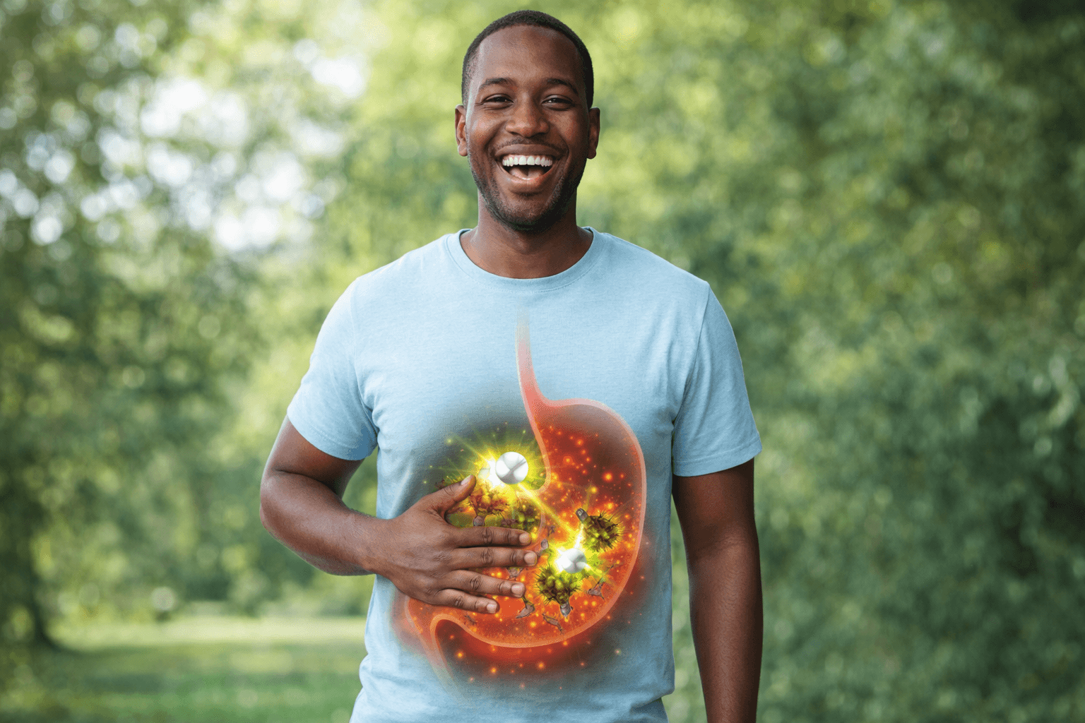 Happy man taken in Vegatem for Malaria treatment